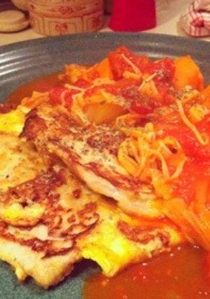ポークピカタ＋残りもの野菜のトマト煮-レシピのメイン写真