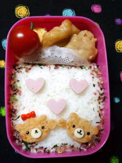 バレンタインのお弁当に☆さつまあげクマ-レシピのメイン写真