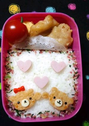 バレンタインのお弁当に☆さつまあげクマ-レシピのメイン写真