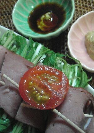 ♡水菜の焼き豚巻き　2種の風味で・・♡　-レシピのメイン写真