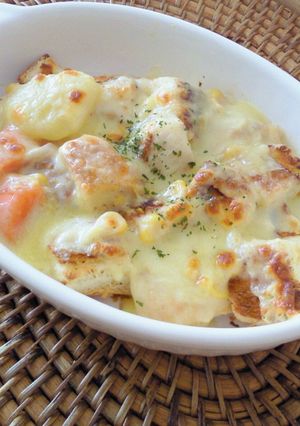 シチューリメイク★ふわサクッパングラタン-レシピのメイン写真