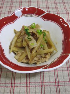 牛蒡と豚肉の柚子こしょう味噌炒め煮-レシピのメイン写真