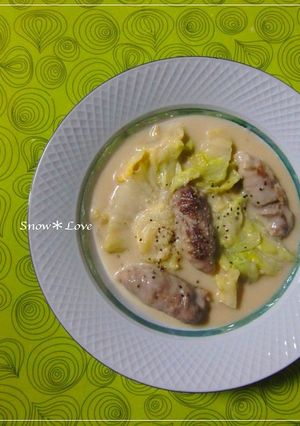 白菜とくるくる豚肉のクリーム煮-レシピのメイン写真
