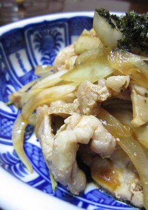 鶏肉とたまねぎのからし醤油和え-レシピのメイン写真