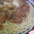 塩分控えめ具だくさんのミートソースパスタ
