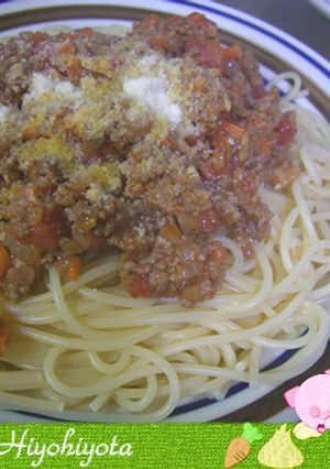 塩分控えめ具だくさんのミートソースパスタ-レシピのメイン写真