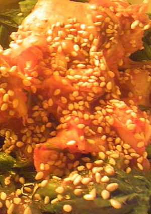 キムチと菜の花の焼肉のタレ胡麻和え-レシピのメイン写真