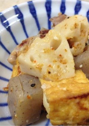 厚揚げ豚肉れんこん☆塩麹で炒めて♪-レシピのメイン写真