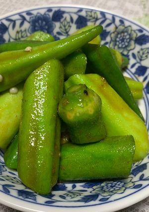 激うま!オクラのニンニク醤油和え-レシピのメイン写真
