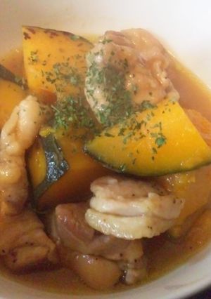 かぼちゃと鶏もも肉のトロトロブイヨン煮♪-レシピのメイン写真