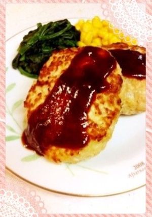 美味♫鶏胸肉でヘルシーハンバーグ-レシピのメイン写真