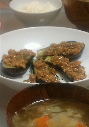 ☆茄子の肉味噌のせ☆-レシピのメイン写真