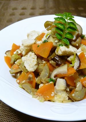 大きめ野菜の炒り豆腐-レシピのメイン写真