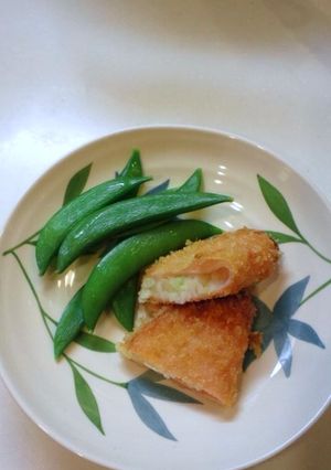 ポテトサラダをハムで包んで揚げました-レシピのメイン写真