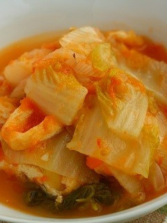 白菜・ネギ・油揚げのトマト塩麹煮-レシピのメイン写真
