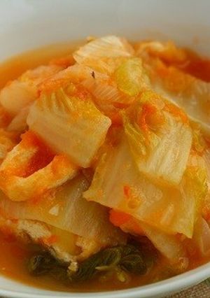 白菜・ネギ・油揚げのトマト塩麹煮-レシピのメイン写真