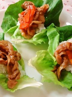 サラダ菜の手巻き焼き肉-レシピのメイン写真
