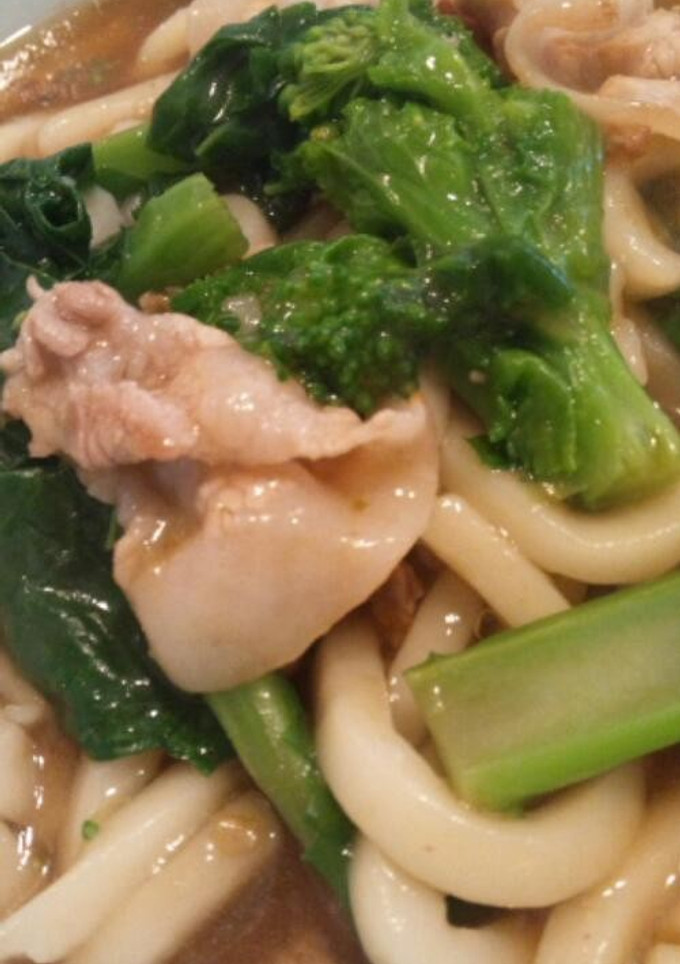 豚肉と菜の花の柚子こしょうあんかけうどん-レシピのメイン写真