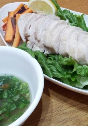 一気に二品！圧力鍋で蒸し鶏と野菜のスープ-レシピのメイン写真