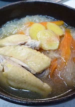 春雨と手羽中と薄切野菜の鶏がら煮-レシピのメイン写真