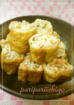 油揚げで♪鶏挽肉まきまき～♡-レシピのメイン写真