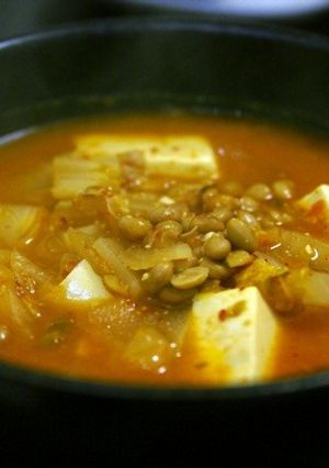 お豆腐たっぷり納豆キムチスープ-レシピのメイン写真
