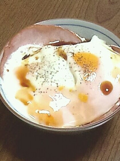 レンジで1分*簡単ハムエッグ丼-レシピのメイン写真