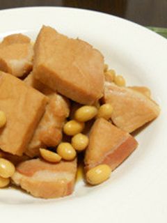 厚切りハムと大豆の煮物-レシピのメイン写真