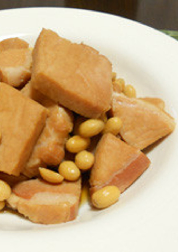 厚切りハムと大豆の煮物-レシピのメイン写真
