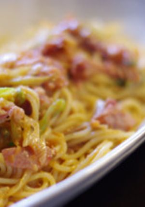 長ネギとベーコンのトマトソースパスタ-レシピのメイン写真