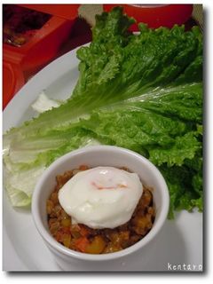 野菜肉味噌ディップ、ポーチドエッグ添え-レシピのメイン写真