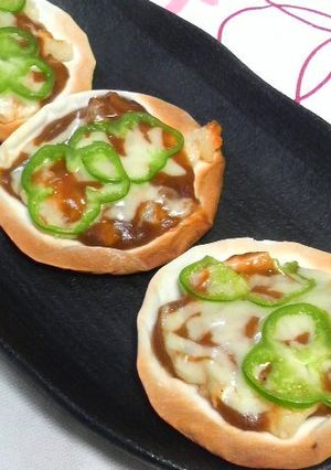 餃子の皮de✿いもサラカレーピザ✿-レシピのメイン写真