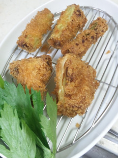 セロリのひき肉詰めフライ-レシピのメイン写真