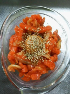 しめ鮭とキムチのお手軽ユッケ☆-レシピのメイン写真
