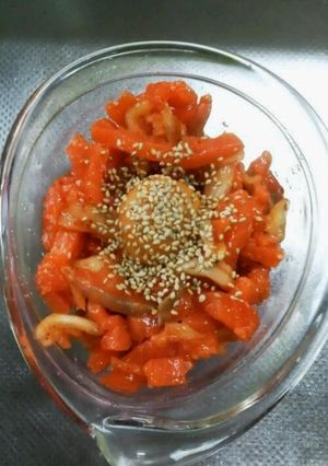 しめ鮭とキムチのお手軽ユッケ☆-レシピのメイン写真