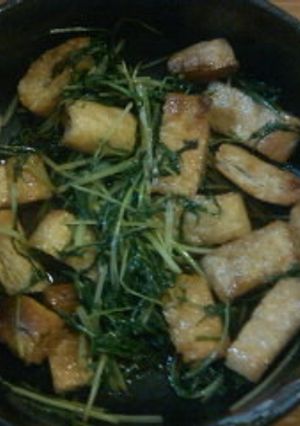 油揚げと水菜のカラシ炒め-レシピのメイン写真