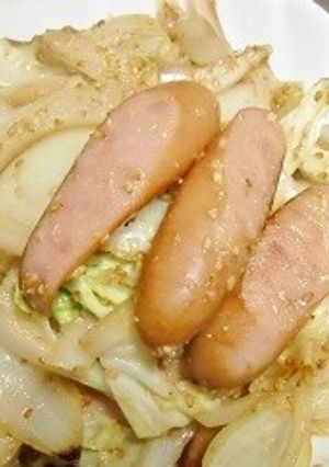 玉ねぎとキャベツのごまみそいため-レシピのメイン写真