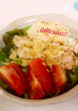 豆腐のごまドレガーリックサラダ-レシピのメイン写真