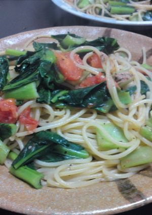 小松菜とトマトのフレッシュパスタ-レシピのメイン写真