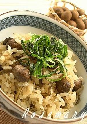 秋の味覚♪　むかご＆塩昆布の炊き込みご飯-レシピのメイン写真