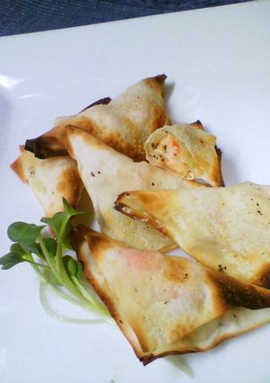 エビとチーズのラビオリ風おつまみ-レシピのメイン写真