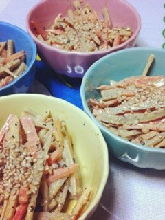 ゴボウと人参のマヨラー油和え-レシピのメイン写真