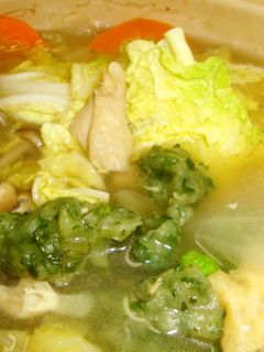 *青菜のすいとん鍋*-レシピのメイン写真