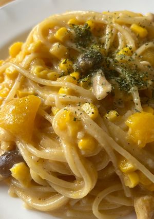 かぼちゃシチューパスタ-レシピのメイン写真