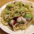 残り物で超簡単タコとキャベツのパスタ