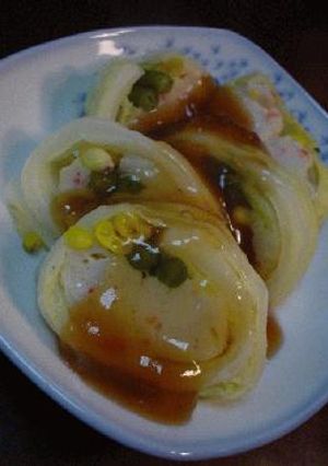 すり身の白菜巻きのセイロ蒸し、とろ～りあんかけ-レシピのメイン写真