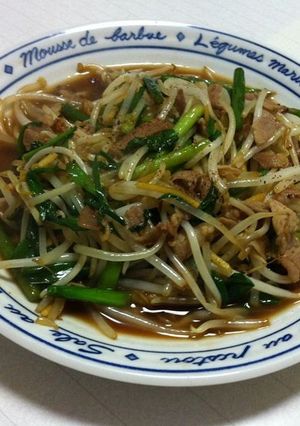 もやしと豚肉とニンニクの芽の香味炒め-レシピのメイン写真