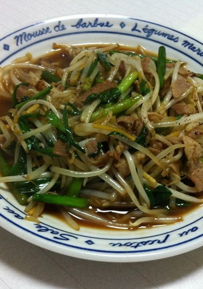 もやしと豚肉とニンニクの芽の香味炒め-レシピのメイン写真