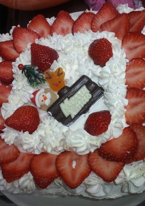 簡単スポンジで大きなクリスマスケーキ♪-レシピのメイン写真