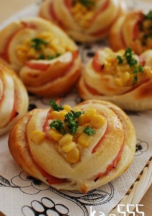 ハムマヨコーンパン(HB使用)-レシピのメイン写真